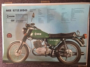 Flyer DDR Motorrad ETZ 250 In Deutscher Sprache - Bild 1 von 2
