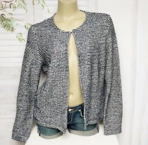 Dunkel Blau Weiße More & More Kurze Strickjacke Blazer Outdoor Jacke L XL 42 - Bild 1 von 3