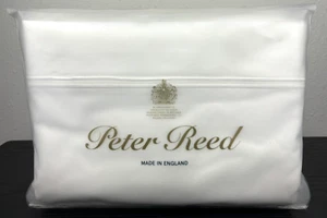 Peter Reed England KING 2-reihig Satin Kordel Laken Set 210 Fäden Baumwolle Perkal weiß - Bild 1 von 21