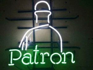 17"x14"Patron Neon Sign Light Handmade Real Glass Tube Man Cave Nightlight Gift - Picture 1 of 1
