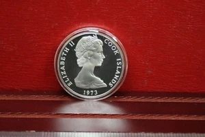 1973 Cook Islands Coronation of Queen $2 Silver Proof Coin 20th Anniversary #494 - Picture 1 of 5