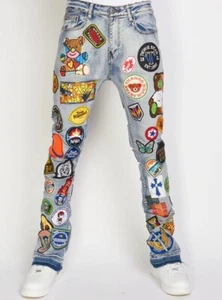 FINAL SALE- WAIMEA Stacked Patches Vintage Wash Boys Pants - Size 20 - Picture 1 of 5