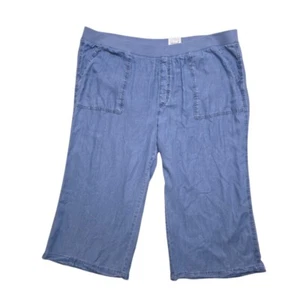 Pantalones cortos de pierna ancha para mujer St Johns Bay 3X Tencel Chambray Denim nuevos con etiquetas - Imagen 1 de 7