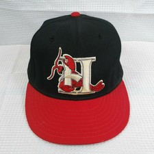 Vintage Hickory Crawdads 1990's Proline Fitted Hat 7 1/4 Crawdads Baseball Hat 