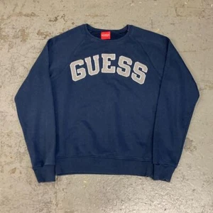 Vintage Guess Sweatshirt; Embroidered Logo Jumper - Small - Picture 1 of 4