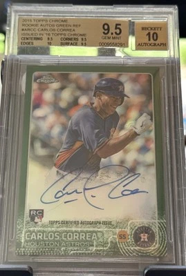 2015 Topps Chrome - Rookie Autographs Carlos Correa Green /99! ASTORS  🔥⚾️💎 - Image 1 of 2