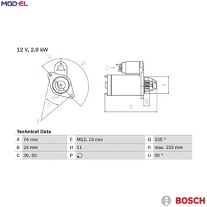 STARTER 0 986 023 240 FOR LEXUS TOYOTA COROLLA/QUEST/ALTIS/Verso AURIS RAV/III - Picture 1 of 9