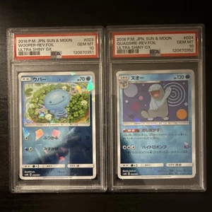 2018 Pokémon Wooper Quagsire Ultra Shiny GX PSA 10 Sequential Set - Bild 1 von 2
