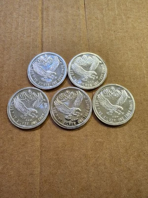 Lot Of 5 - 1 Oz Silver Rounds - Golden State Mint - Prospector/ Eagle - Image 1 of 2