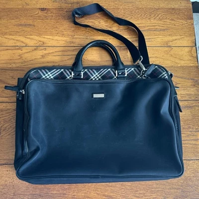 Auténtico maletín de negocios BURBERRY etiqueta negra Nova Check nailon negro NS091894 Foto 1 de 4