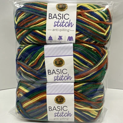 Lote de 3 novelos multicoloridos de fio ponto básico antipilling ROBINWOOD marca leão - Imagem 1 de 4