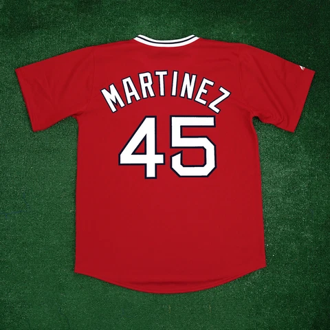 Pedro Martinez Boston Red Sox Red Throwback Cooperstown Men's Jersey Cover