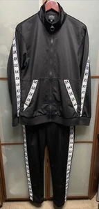 Armani Exchange Mens 2pc Tracksuit Black White Logo Tape Pants & Jacket Size M - Picture 1 of 11