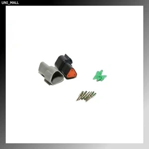 Deutsch DT 3-Pin Black & Gray Male Connector Kit 14-16AWG Solid Pins, USA - Imagen 1 de 4