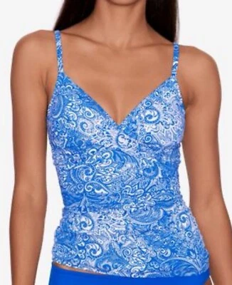 Топ танкини женский Lauren Ralph Lauren синий на косточках контроль живота размер 4 - Изображение 1 из 4