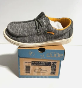 Hey Dude Wally Youth Stretch Taupe 130131555 US Size Kid's 12 / EUR 31 - Picture 1 of 6
