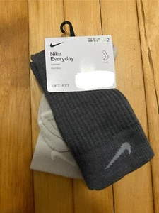 Nike Everyday Essentials Wool Blend Crew Socks DW6392 902 2 Pairs Grey Gray 4-6 - Picture 1 of 4