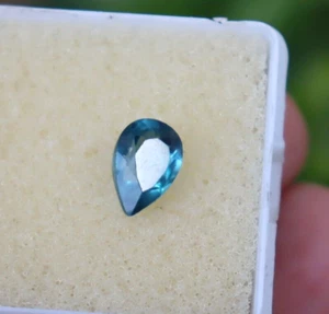 Hermosa piedra preciosa suelta certificada de turmalina azul cielo natural corte pera 1,90 quilates - Imagen 1 de 6