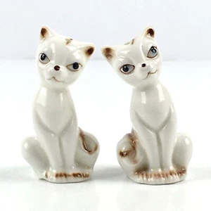SIAMESE CAT SALT & PEPPER SHAKERS BONE CHINA VINTAGE WITH STOPPERS - Picture 1 of 10