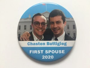 2020 First Spouse Chasten Buttigieg 3" Button Mayor Pete Buttigieg for President - Picture 1 of 2
