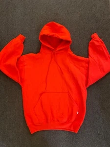 Vintage NEW 90s RUSSELL RED HOODIE MADE in USA Size M Red Kanye West - Picture 1 of 6