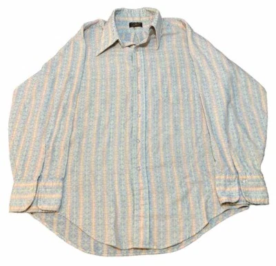 Camisa De Colección Towncraft Cónica Pastel Rayas Años 70 Abotonada Manga Larga Para Hombres 161/2 Foto 1 de 4