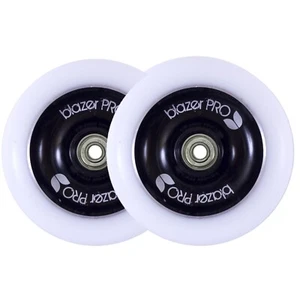 Blazer Pro 100mm Stunt Scooter Wheels - Pair + Bearings White/Black - SALE! - Picture 1 of 1