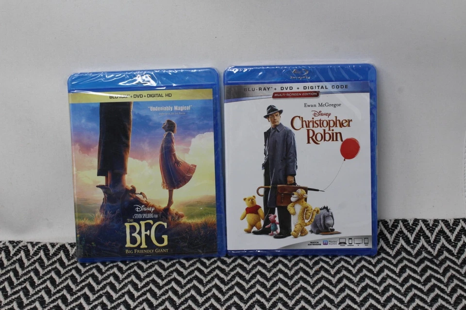 2 DISNEY MOVIES BFG & Christopher Robin (Blu-ray/DVD, 2018) New Foto 1 de 1