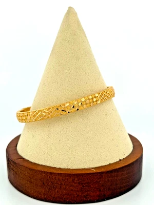 Brazalete de oro amarillo de 22k indio hecho a mano pulsera de oro de 22kt de 7’’’ Foto 1 de 4