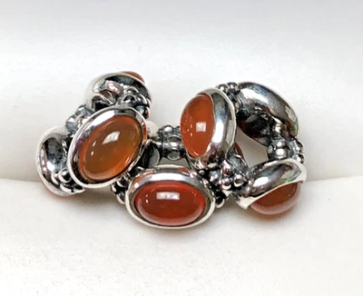 (1) RETIRADO Y RARO Auténtico Pandora Triple Cornalina Cabuchan Dije #790564CAR Foto 1 de 4