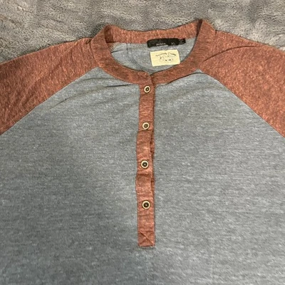 Prana 女式 XL 灰色 Rust Raglan Henley 衬衫连衣裙可持续品质 — 第 1/4 张图片