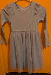 Wonder Nation Girls S (6-6X) Long Sleeve Tutu Dress Blue Oxygen - Picture 1 of 4