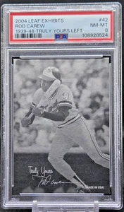 2004 Leaf Exhibits 1939-46 Truly Yours Left #5/46 Rod Carew #42 PSA NM-MT 8 - Picture 1 of 2