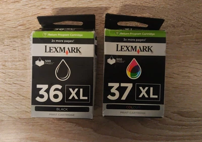 Genuine Lexmark 36XL Black + 37XL Colour Ink Cartridges FREE UK DELIVERY! VAT - Image 1 of 4