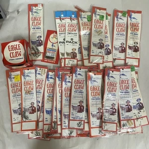 Original Eagle Claw Snelled Fischhaken - Größe 8,10,14,20 - Vintage Neu Nachlass - Bild 1 von 5