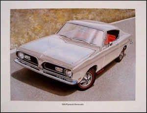 1969 Plymouth Barracuda Original Art Print Lithograph - Picture 1 of 1