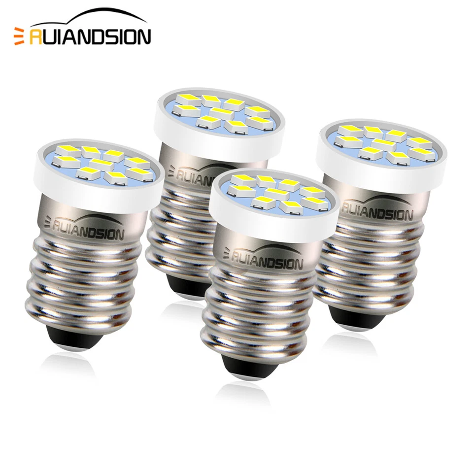 Ruiandsion E10 LED Schraubbasis Taschenlampe Birne AC 3V 4.5V 6V 12V 24V - Imagen 1 de 4
