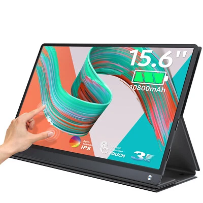 UPERFECT 15,6 Zoll Tragbarer Monitore 1080P Touchscreen Bildschirm mit Akku OTG - Bild 1 von 4