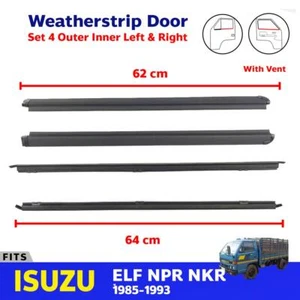 Weatherstrip Door Belt Out-In Set 4 Short Fits Isuzu ELF NPR NKR 1985-93 EBEZ - Imagen 1 de 8