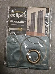 Eclipse Blackout Grommet Curtain Panel Meridian River Blue 42x63 NIP - Picture 1 of 3