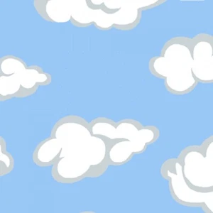 Stoff Wolken auf blauem Flanell von A E NATHAN 1/4 Yard 3786AE-11 - Bild 1 von 7