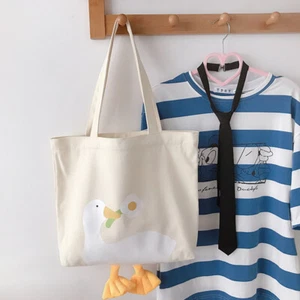 Canvas Cartoon Handbags Soft Large-Capacity Shopping Bag - Picture 1 of 18