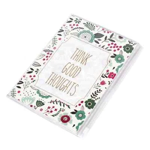 Think Good Thoughts A5 Floral Lined Paper Notebook 70 Leaf Journal Note Book Pad - Picture 1 of 3