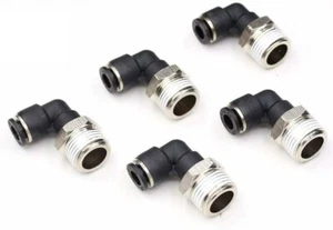 Push to Connect Fitting Ellbogen 3/8"" Rohr OD x 1/2"" NPT Stecker L Luft Adapter 5 STCK. - Bild 1 von 5