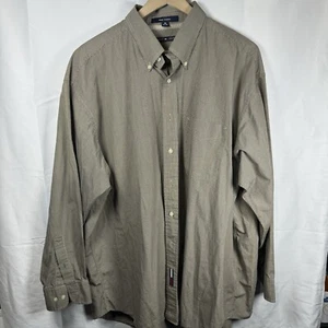 Tommy Hilfiger khaki classics long sleeve button down shirt 18/34-35 - Picture 1 of 4