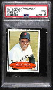 1971 Bazooka No Number Hand Cut Willie Mays San Francisco Giants PSA 9 MINT 7767 - Bild 1 von 4