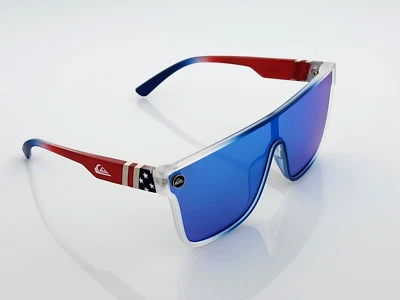 Gafas de sol Quiksilver SciFi Shield EE. UU. Rojo Blanco Azul Marco Azul Espejo Nuevo en caja Foto 1 de 4
