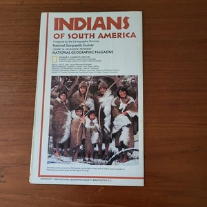 Vtg National Geographic 1982 Map Indians Of South America & Culture Map Poster - Bild 1 von 4