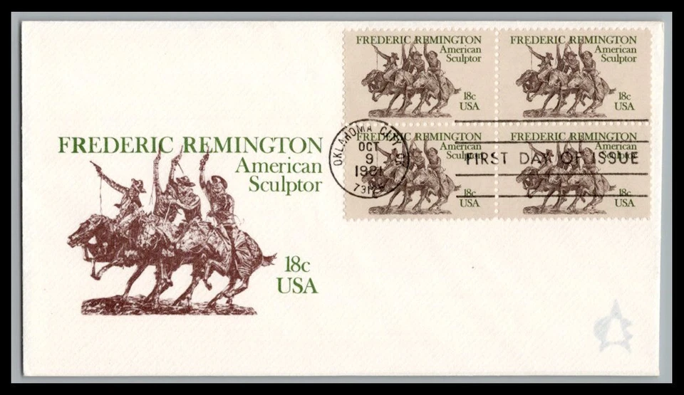 US FDC # 1934 18c Frederic Remington Andrews block sealed 1981, 9p2192 - Image 1 of 1