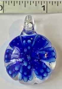 SCHÖNER 3D BLAUER BLUMENGLAS ANHÄNGER MURANO? #26 - Bild 1 von 4